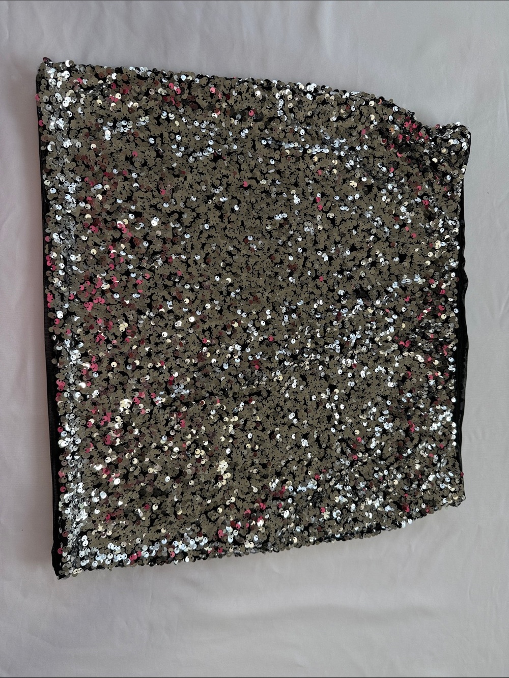 DKNY Silver Sequin Mini Skirt